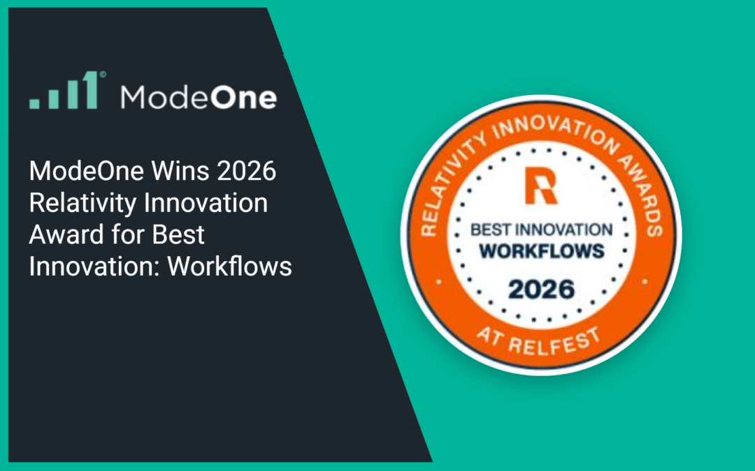 ModeOne Wins 2026 Relativity Innovation Award for Best Innovation: Workflows